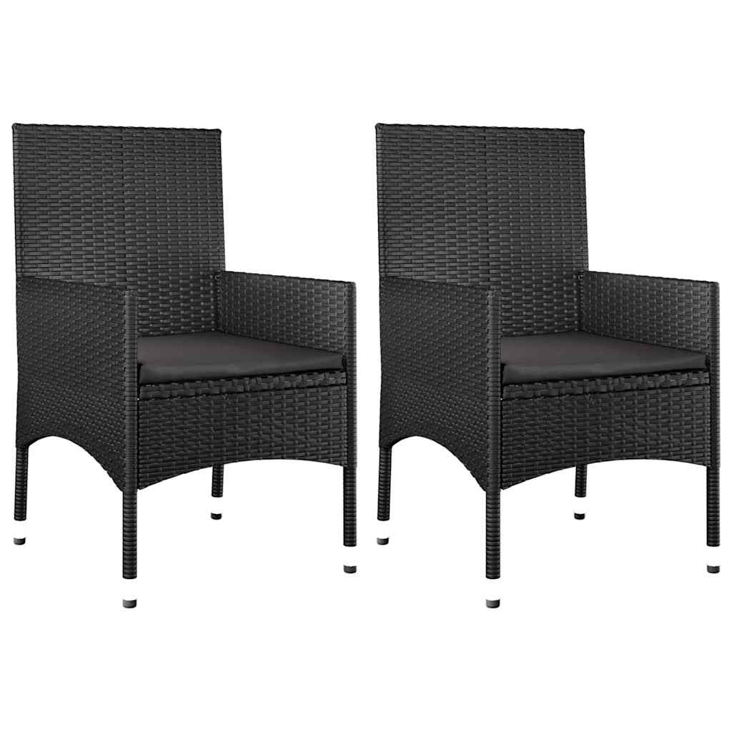 loungesæt til haven 4 dele med hynder polyrattan sort