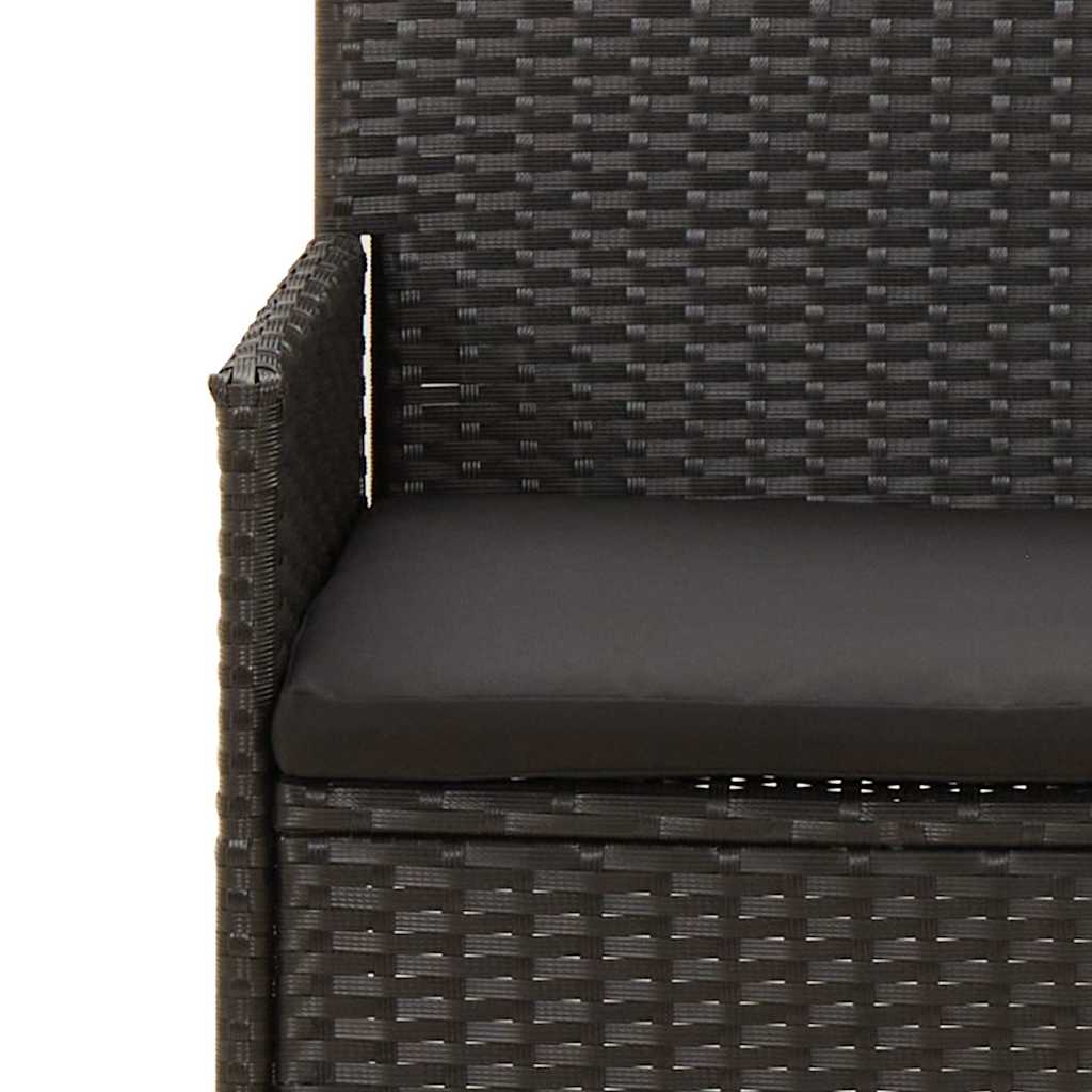 loungesæt til haven 4 dele med hynder polyrattan sort