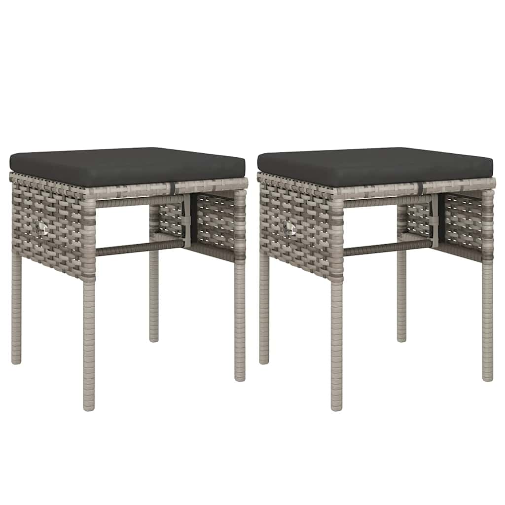 loungesæt til haven 6 dele med hynder polyrattan grå