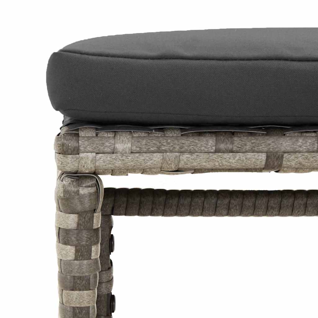 loungesæt til haven 6 dele med hynder polyrattan grå