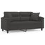 2-personers sofa m. puder hynder 140 cm mikrofiberstof mørkegrå