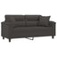 2-personers sofa m. puder hynder 140 cm mikrofiberstof mørkegrå