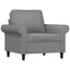 sofastol med fodskammel 60 cm stof lysegrå