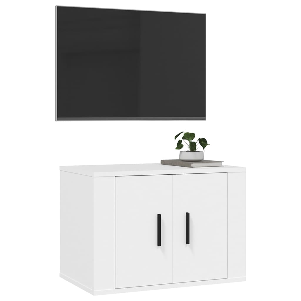 væghængt tv-skab 57x34,5x40 cm hvid