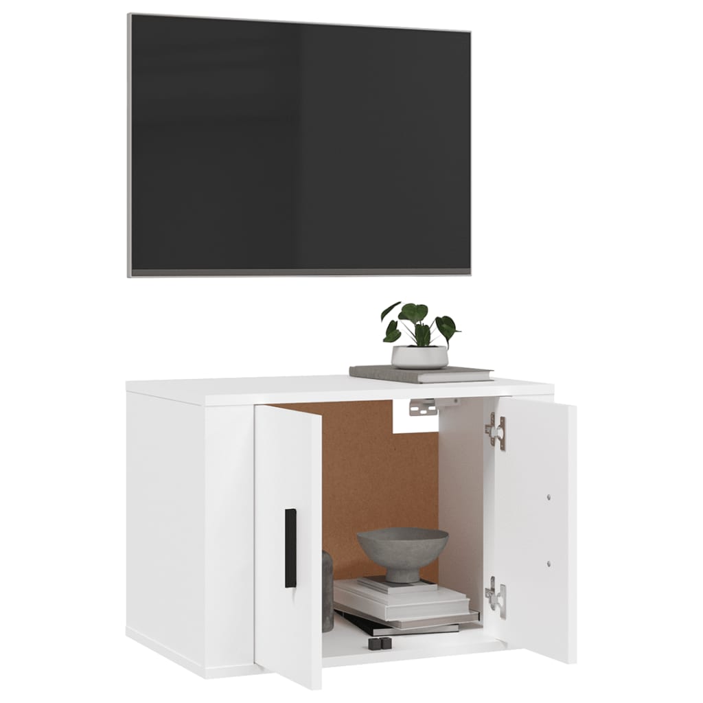 væghængt tv-skab 57x34,5x40 cm hvid