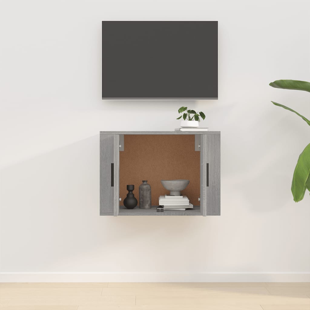 væghængt tv-skab 57x34,5x40 cm grå sonoma-eg