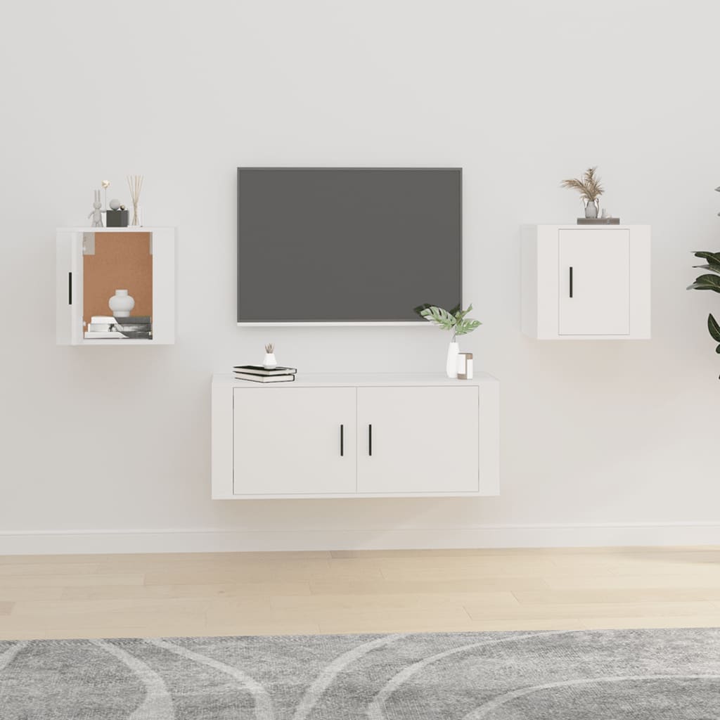 væghængte tv-skabe 2 stk. 40x34,5x40 cm hvid