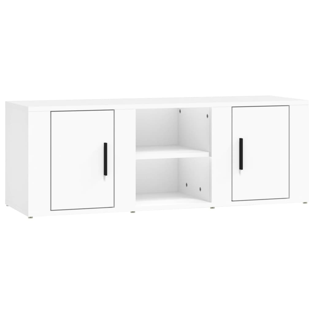 tv-bord 100x31,5x35 cm konstrueret træ hvid