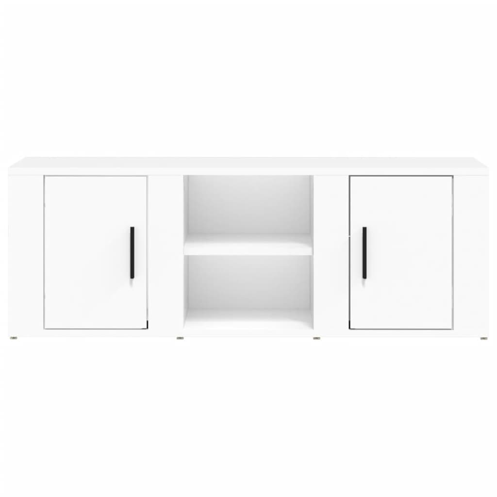 tv-bord 100x31,5x35 cm konstrueret træ hvid