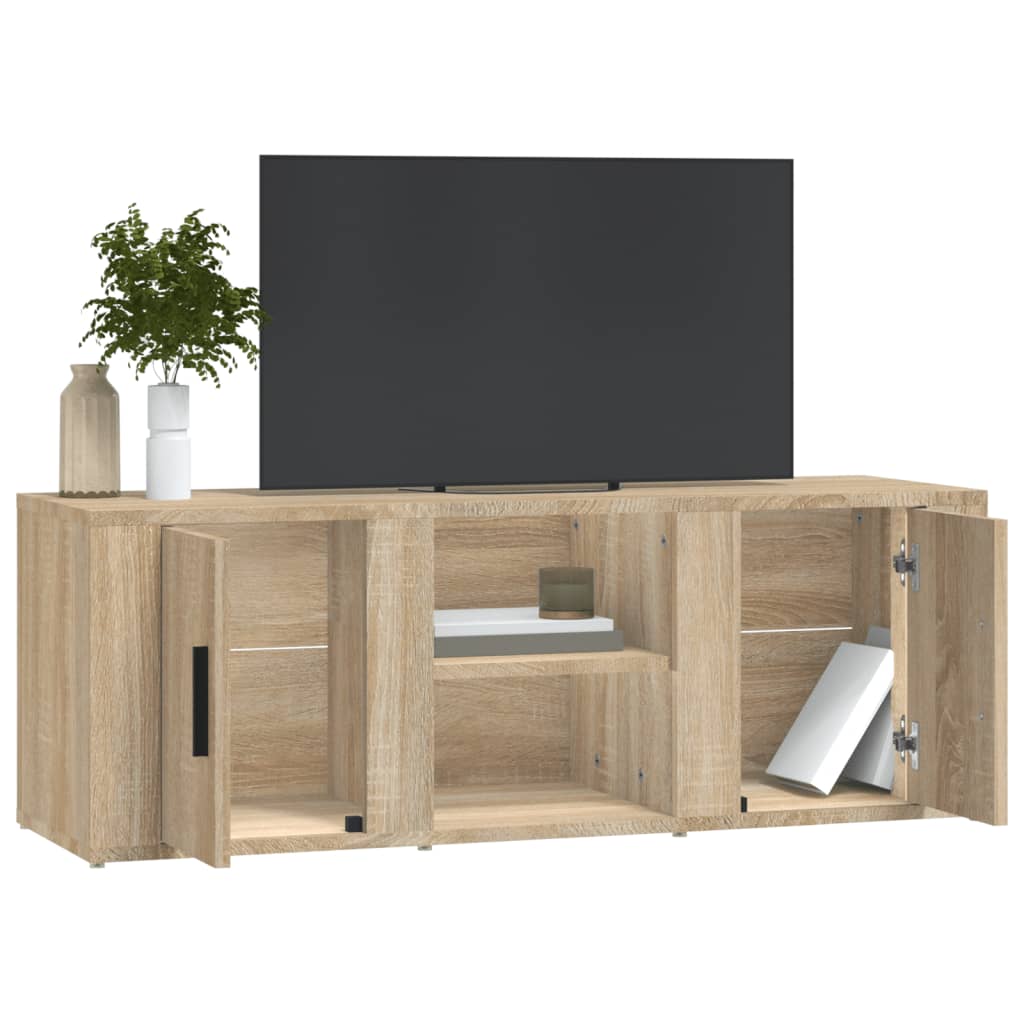 tv-bord 100x31,5x35 cm konstrueret træ sonoma-eg