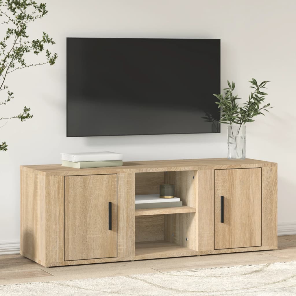 tv-bord 100x31,5x35 cm konstrueret træ sonoma-eg
