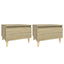 sideborde 2 stk. 50x46x35 cm konstrueret træ sonoma-eg