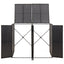 dobbelt skraldespandsskjuler 140x80x117 cm polyrattan sort