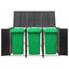 tredobbelt skraldespandsskjuler 207x80x117 cm polyrattan sort