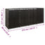 firdobbelt skraldespandsskjuler 274x80x117 cm polyrattan sort