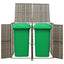 dobbelt skraldespandsskjuler 140x80x117 cm polyrattan grå