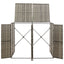 dobbelt skraldespandsskjuler 140x80x117 cm polyrattan grå
