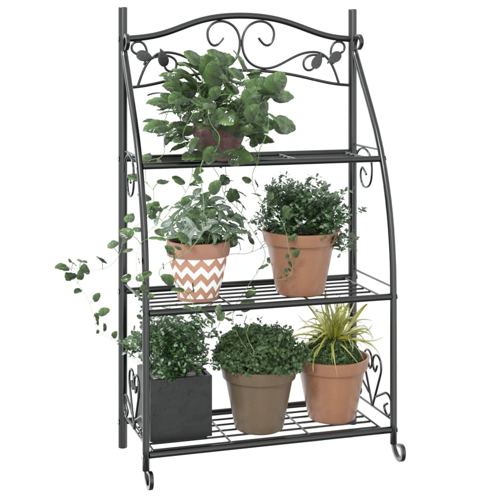 blomsterstativ 56x30x96 cm stål sort