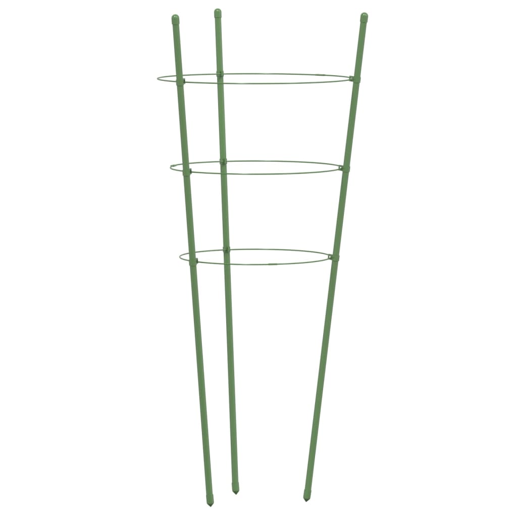 plantestativ med 3 ringe 5 stk. 60 cm stål grøn