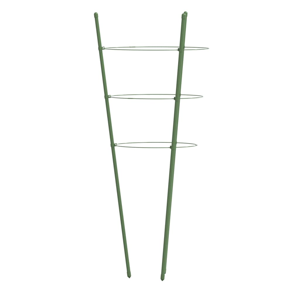 plantestativ med 3 ringe 5 stk. 60 cm stål grøn