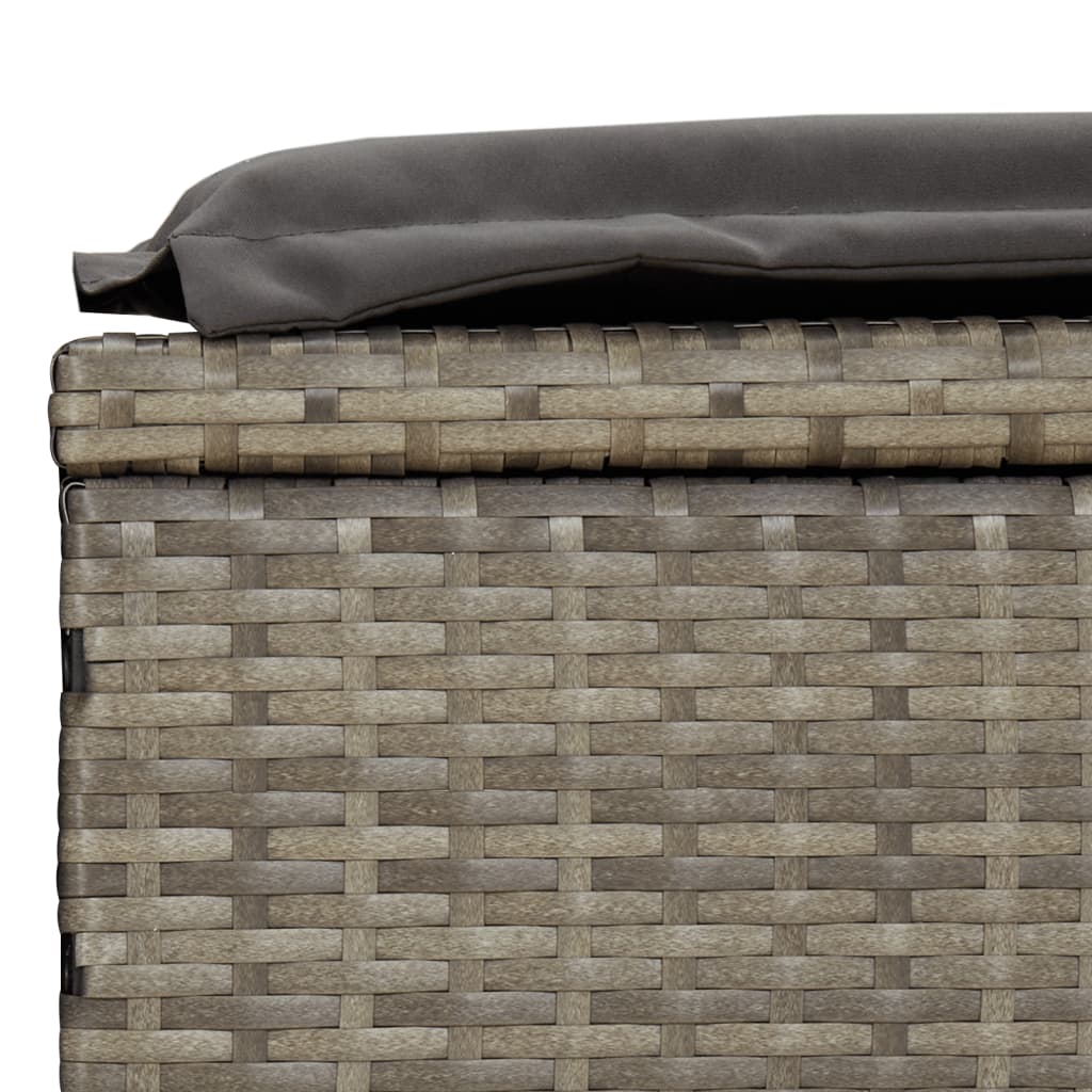 liggestol 1 stk. med hynde 201x55x62 cm polyrattan grå