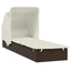 liggestol med foldbart tag 213x63x97 cm polyrattan brun