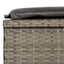 liggestol med rundt tag 211x57x140 cm polyrattan grå