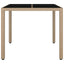 havebord med glasbordplade polyrattan og hærdet glas beige