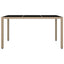 havebord med glasbordplade polyrattan og hærdet glas beige