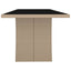 havebord med glasbordplade polyrattan og hærdet glas beige