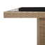 havebord med glasbordplade polyrattan og hærdet glas beige
