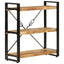 bogreol med 3 hylder 77x30x80 cm massivt mangotræ og jern