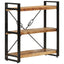 bogreol med 3 hylder 77x30x80 cm massivt mangotræ og jern