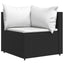 hjørnemoduler til havesofa 2 stk. med hynder polyrattan sort