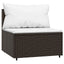 midtermodul til havesofa med hynde polyrattan brun