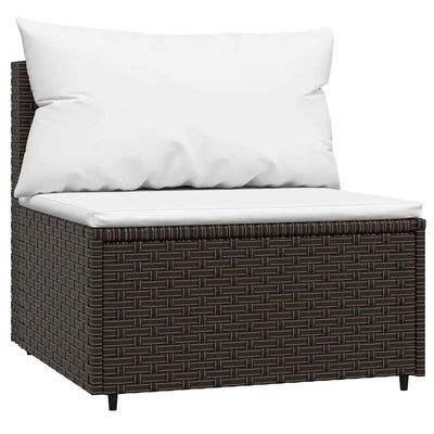 midtermodul til havesofa med hynde polyrattan brun