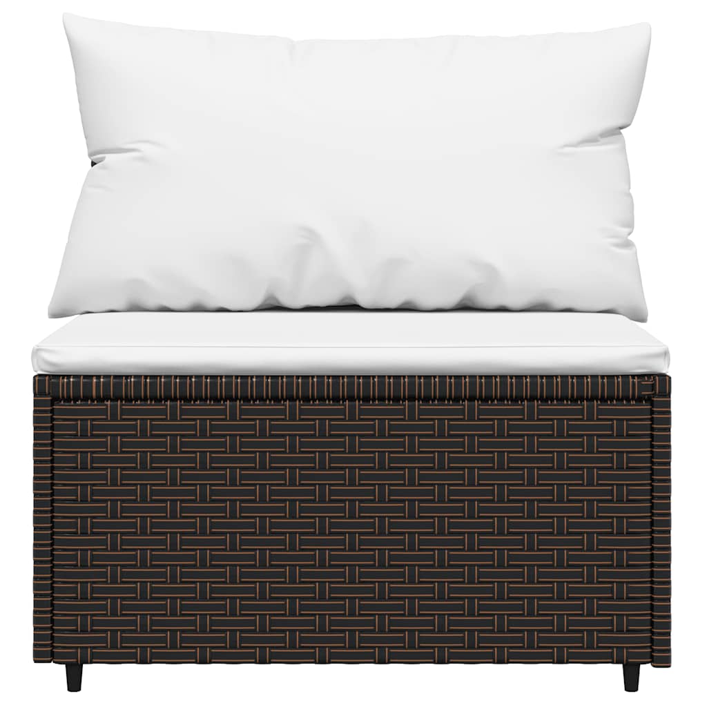 midtermodul til havesofa med hynde polyrattan brun