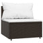 midtermoduler til havesofa 2 stk. med hynder polyrattan brun