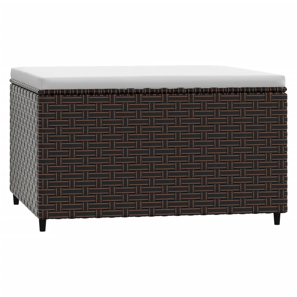fodskamler til have 2 stk. med hynder polyrattan brun