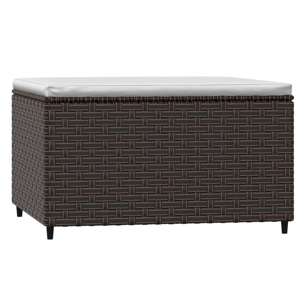 fodskamler til have 2 stk. med hynder polyrattan brun
