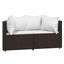 hjørnemoduler til havesofa 2 stk. med hynder polyrattan brun