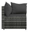 hjørnemoduler til havesofa 2 stk. med hynder polyrattan grå