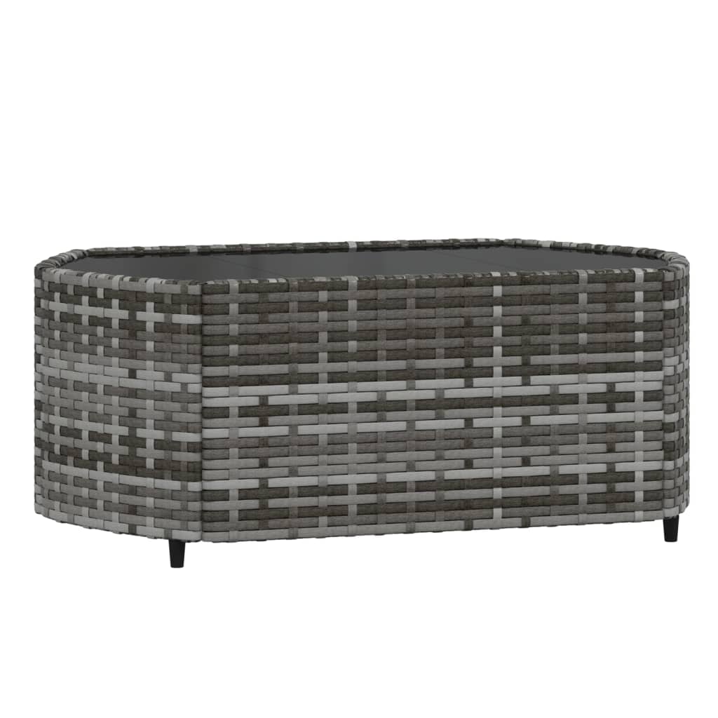 loungesæt til haven 4 dele med hynder polyrattan grå
