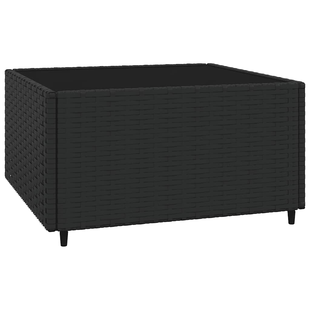 loungesæt til haven 4 dele med hynder polyrattan sort
