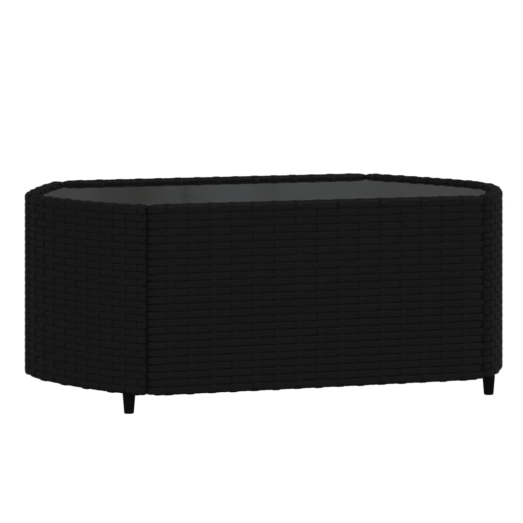 loungesæt til haven 4 dele med hynder polyrattan sort