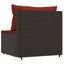 midtermodul til havesofa med hynde polyrattan brun