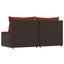 midtermoduler til havesofa 2 stk. med hynder polyrattan brun