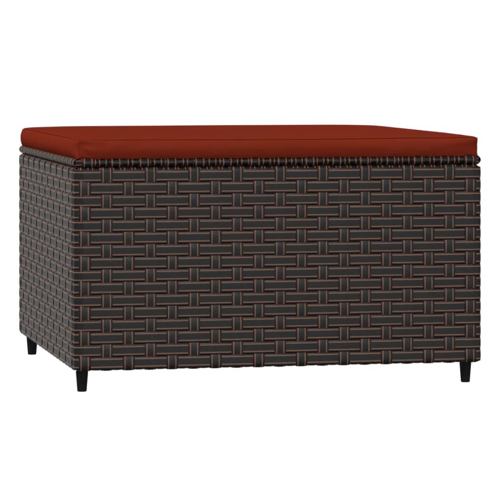 fodskamler til have 2 stk. med hynder polyrattan brun