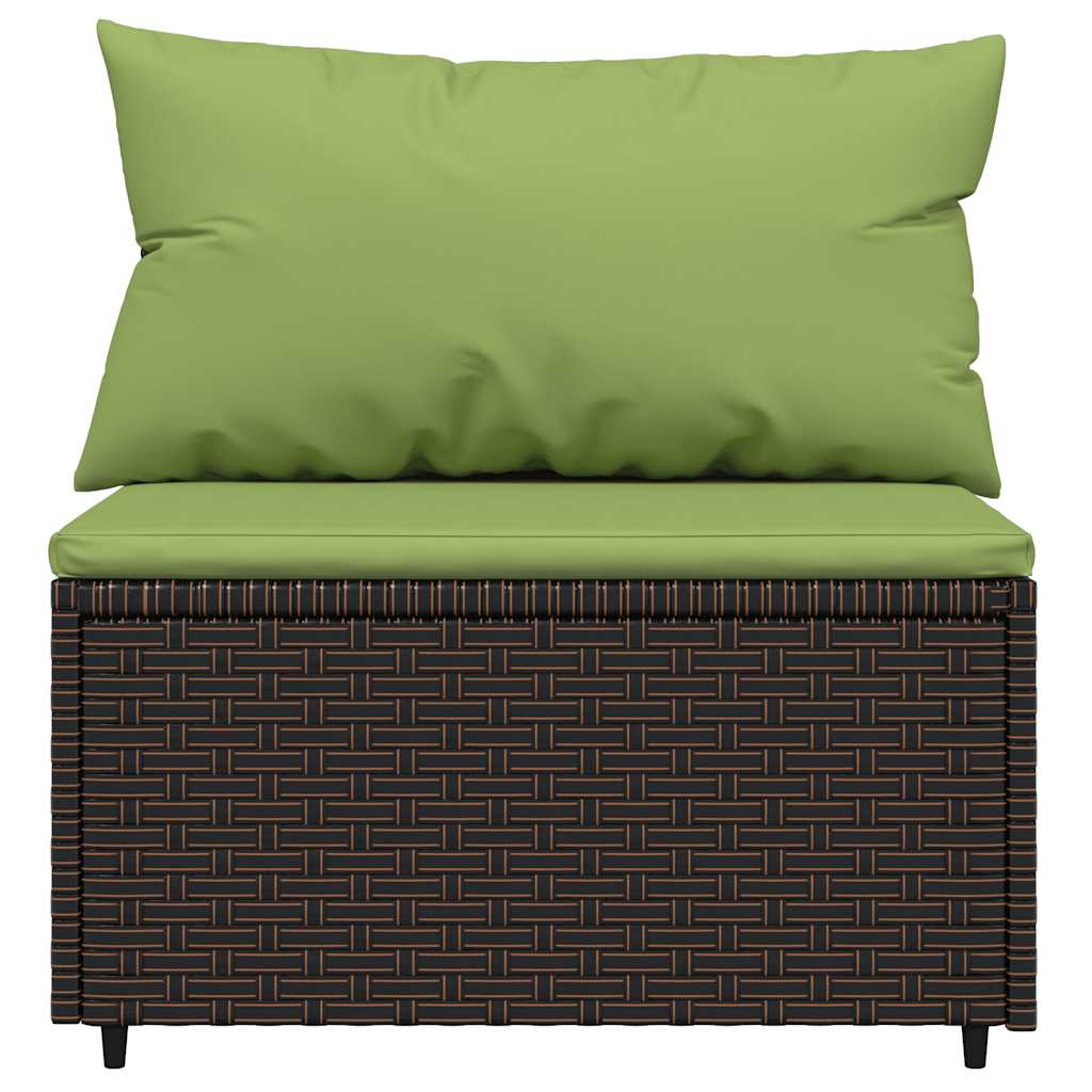 midtermodul til havesofa med hynde polyrattan brun