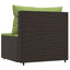 midtermodul til havesofa med hynde polyrattan brun